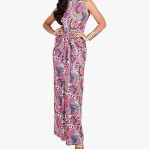 KOH KOH Womens Maxi Dress Peacock Print Floral